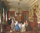 Seymour Joseph Guy Wall Art - The Contest for the Bouquet The Family of Robert Gordon in their New York Dining-Room